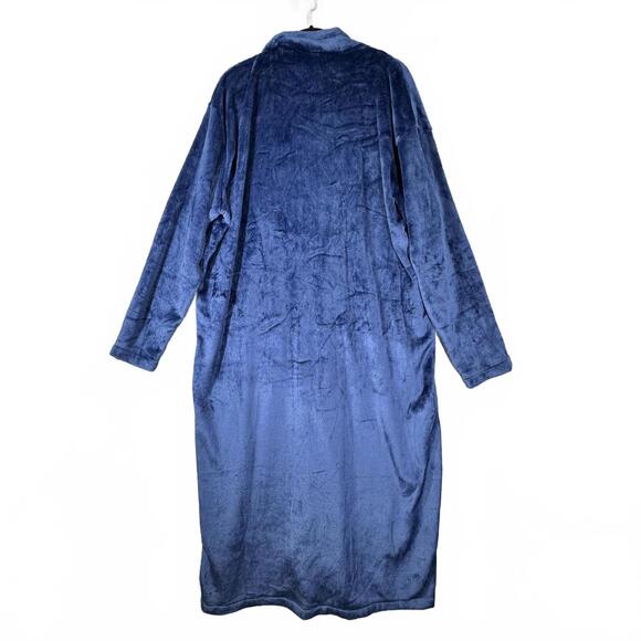 Ekouaer Women's XL Plush Zip-Up Long Robe Housecoat Full Length Pockets SOFT - Picture 5 of 7